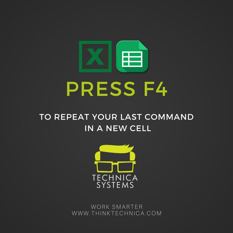 How to Repeat Your Last Command in Excel Keyboard Shortcut